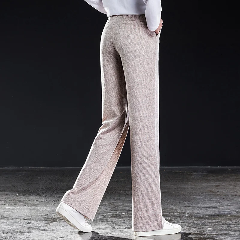 Мягкие удобные брюки camel женские широкие повседневные свободные прямые с