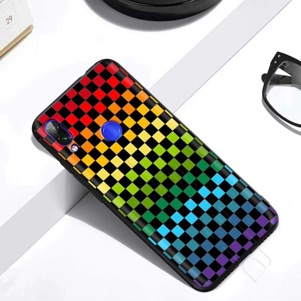 Шахматный клетчатый чехол для Xiaomi Redmi Note 8 Pro MI MAX 3 6 9 SE A1 A2 A3 10 Lite Plus 8A F1 K30 |