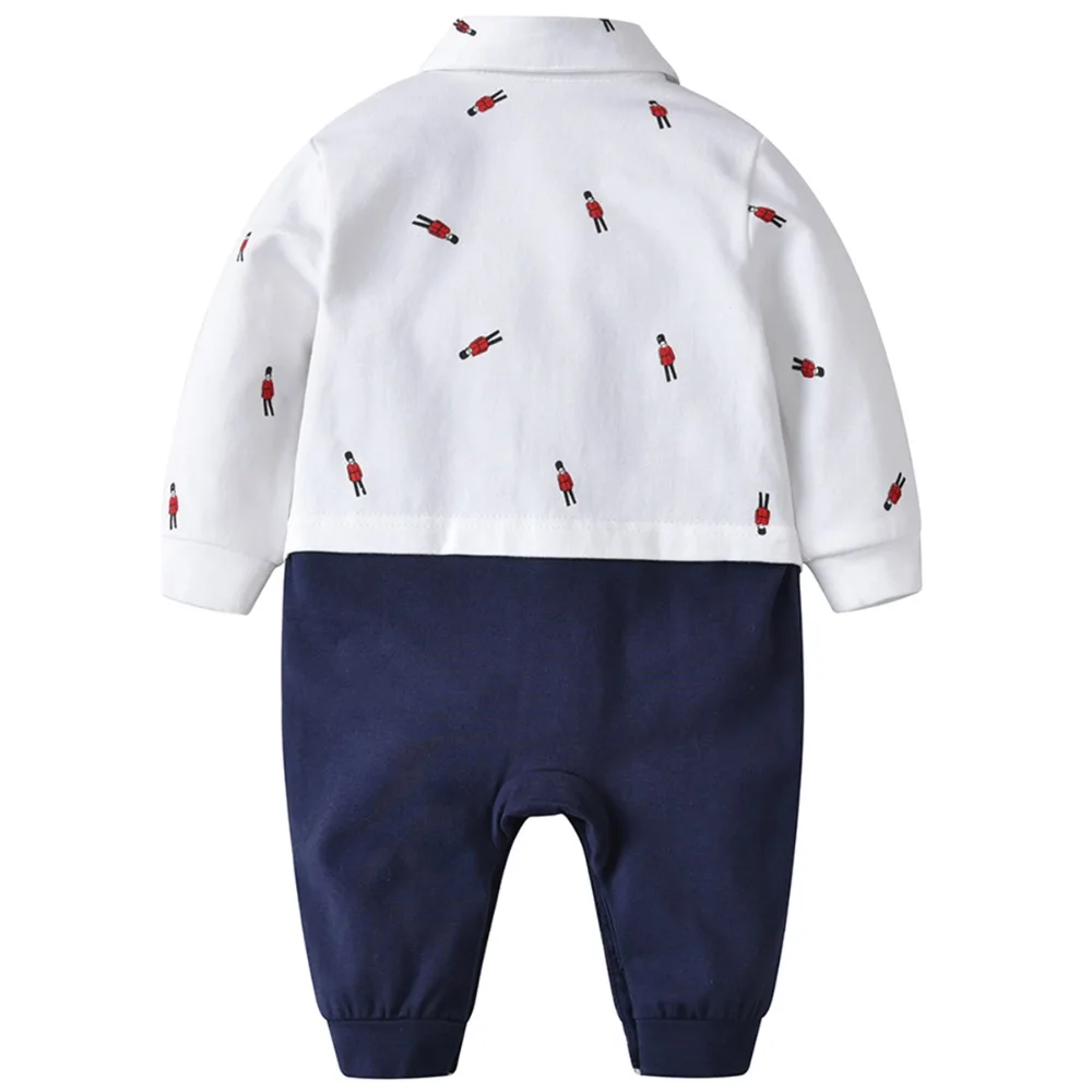 Baby Gentleman Romper with Bow Tie Bebe Long Sleeve Newborn Infant Jumpsuits 2019 New Boy Cotton Clothes Babe Clothing ETHY-8096 |