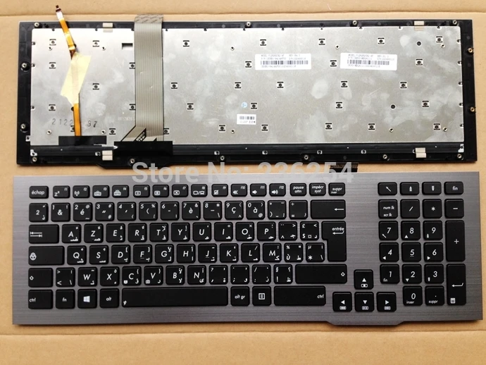 AF арабский-Французский клавиатура с подсветкой для ASUS G75 G75VW G75VX G75VM V126262CK2 версия серый с подсветкой клавиатуры ноутбука