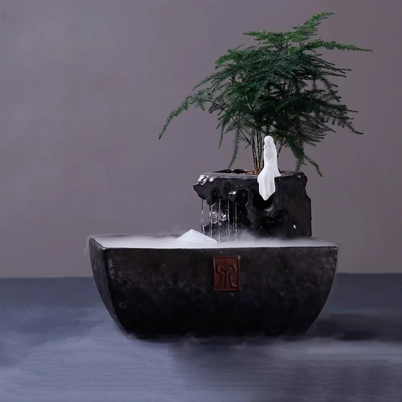 110 В 240 Zen фонтан в китайском стиле для проточной воды керамика аквариум рыбы