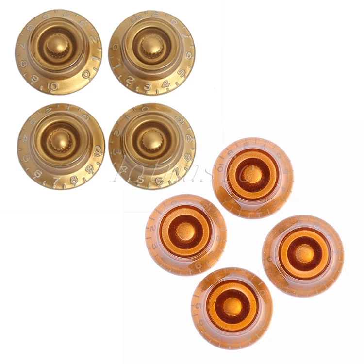 

Золотые ручки управления скоростью гитары 4 шт. + 4 шт. ручки переменной скорости для гитары Янтарная Ручка для гитары