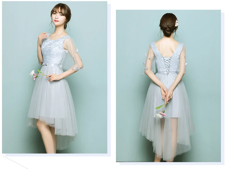 lady girl formal capped bridesmaid gown high low gowns ball dress size 8 short front long back tulle sexy birthday dresses | Свадьбы и