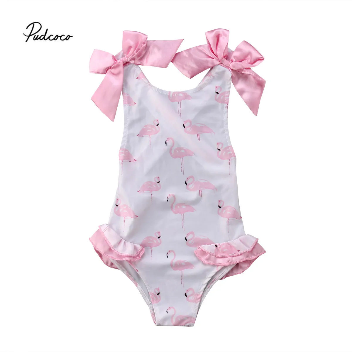 Детский слитный купальник Pudcoco купальный костюм для девочек с принтом фламинго