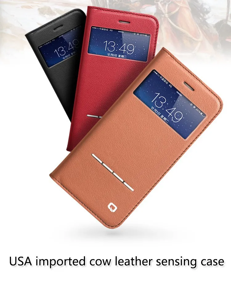 Горячая Распродажа сенсорный чехол для iphone 6 6s откидной из натуральной кожи с