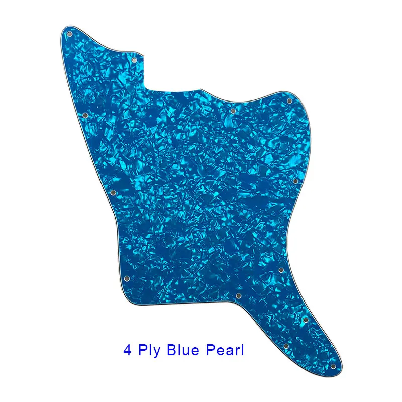 4Ply Blue Pearl Pleroo пользовательские гитарные части-для США Jazzmaster стиль пустой с фиксированным винтом гитара отверстия накладки Замена - Цвет: 4Ply Blue Pearl