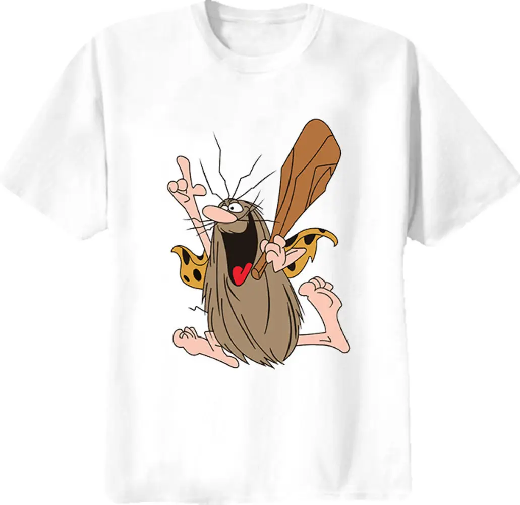 Captain Caveman Cartoon Classic T Shirt 2019 summer new men cotton Short sleeve T-shirt Brand tops Fashion casual tees | Мужская одежда