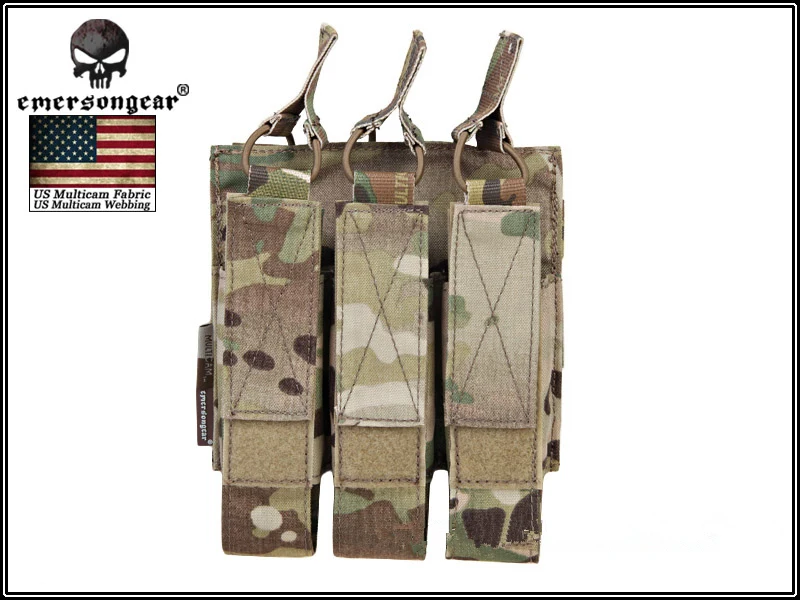 EMERSONGEAR модульный тройной чехол страйкбол охота MP7 подсумок Wargame тактические аксессуары Molle Mag Чехол Мультикам EM6357 - Цвет: MC