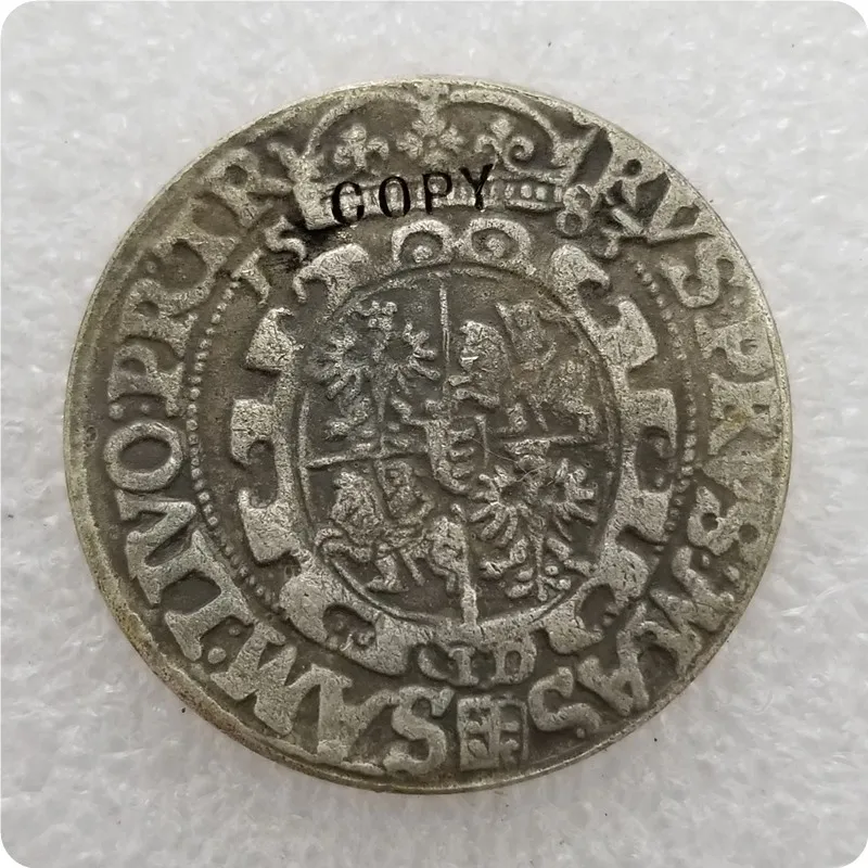 1583 Polish-Lithuanian Commonwealth POLtalar koronny- Stefan Batory(Olkusz mint) Copy Coin