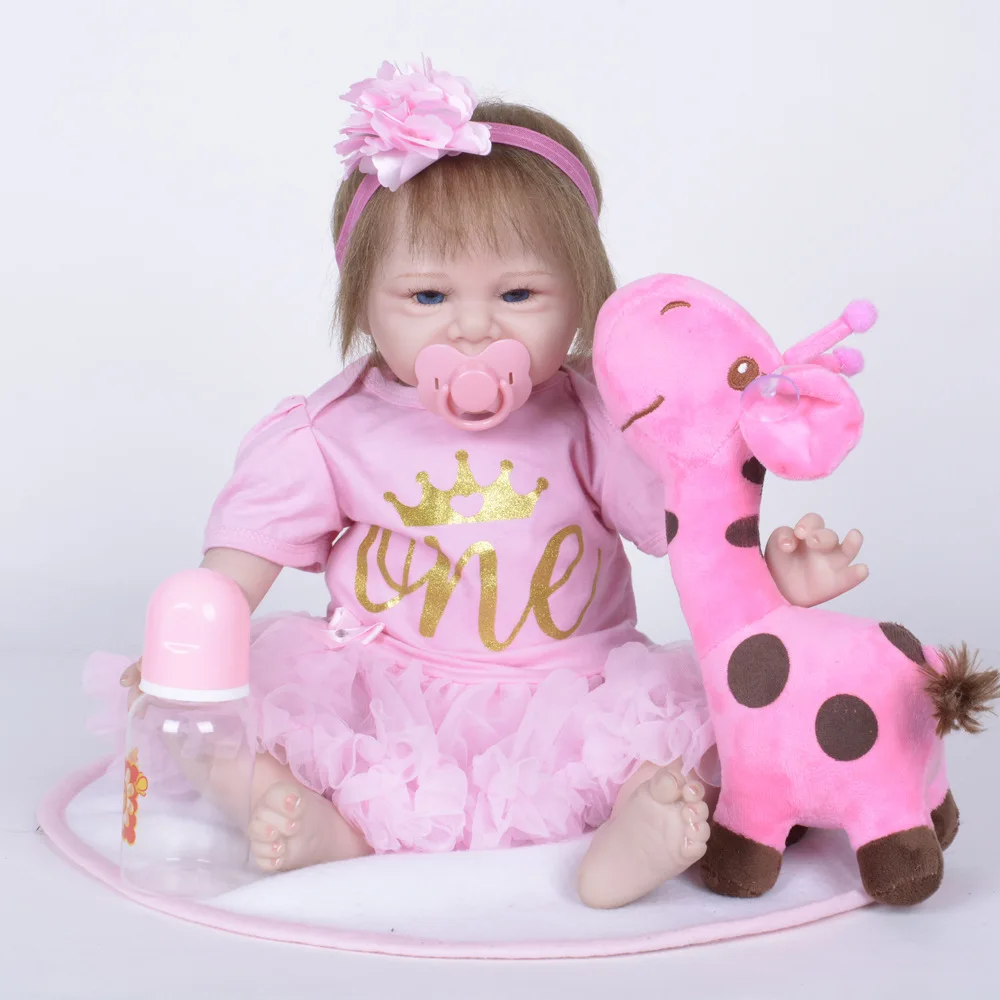 Тканевая силиконовая кукла Bebe Reborn 22 дюйма Реалистичная Коллекционная Кукла