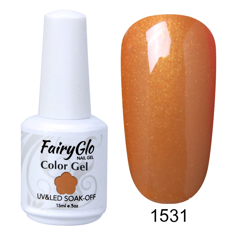 G1531 FairyGlo белый флакон 15 мл УФ гель лак для ногтей гель лак замочить от Lucky лак Полупостоянный Топ основа грунтовка тиснение эмаль - Цвет: G1531