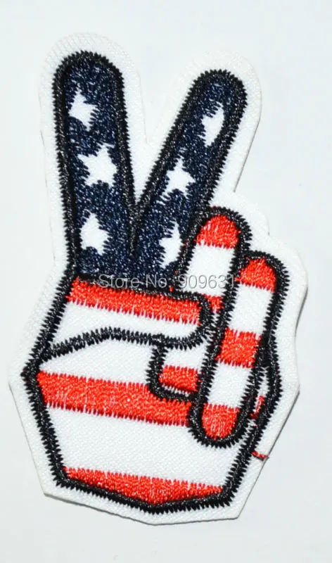

30x United States V hand sign VICTORY signal logo retro applique iron on PATCH