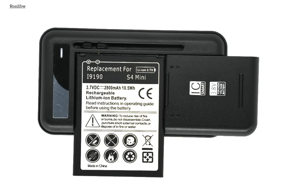 Ronlibw 1x2800 mAh B500BE B500AE батарея + зарядное устройство Замена для Samsung Galaxy S4 mini I9190 I9192 I9195