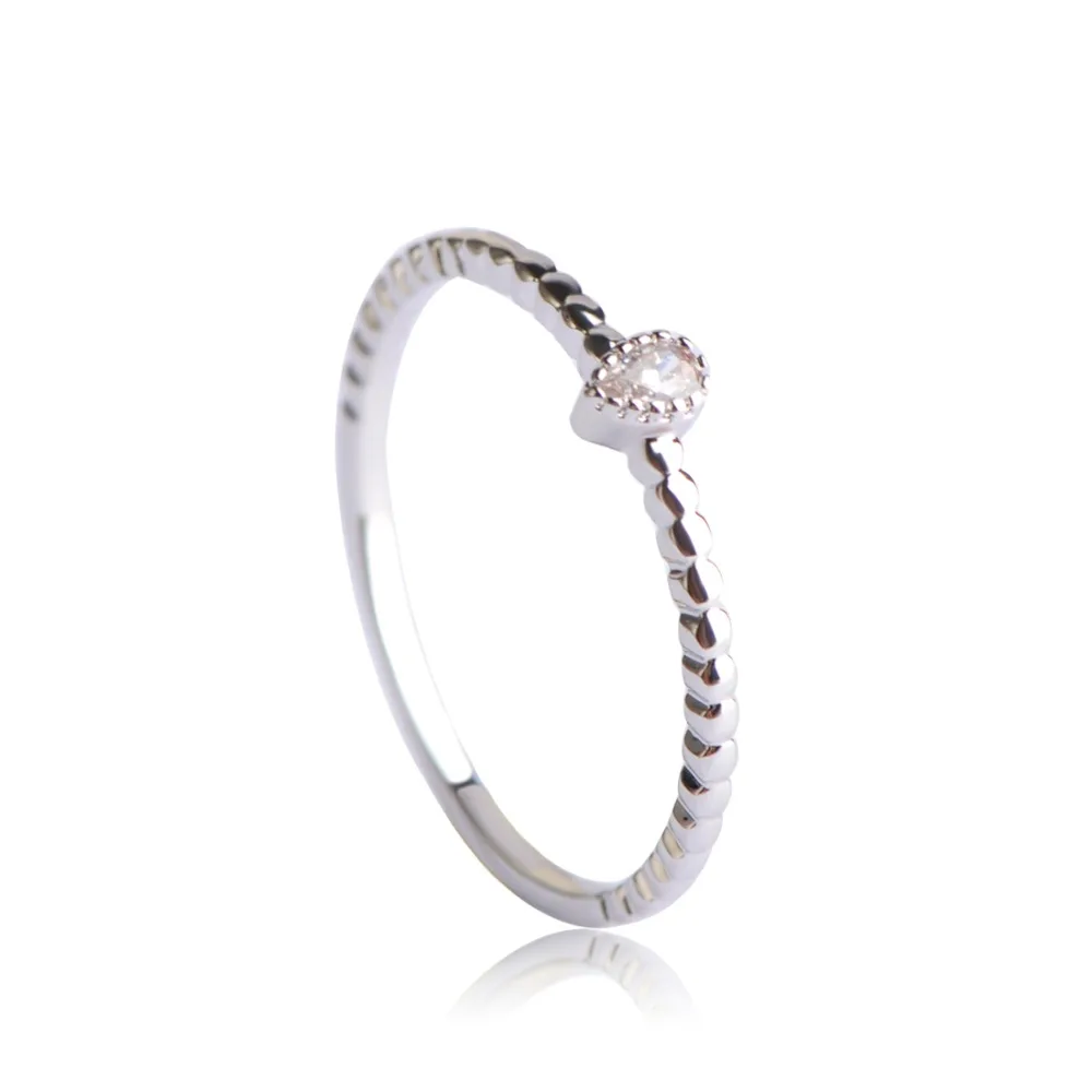 Микро белый циркон проложить тонкое медное кольцо золотого цвета для женщин