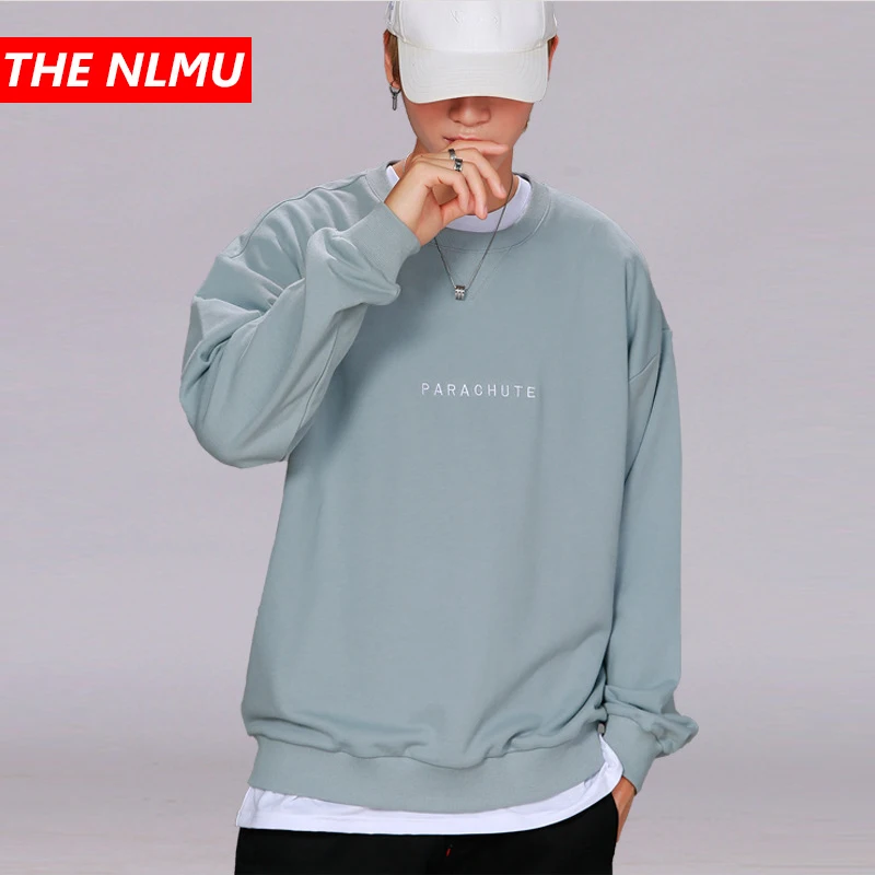 Мужской пуловер с надписью модная повседневная хлопковая толстовка черного