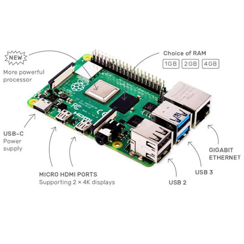 Raspberry Pi 4B 4 Model B гб RAM LPDDR4 SD 1 5 ггц 64 bit Quad core| |