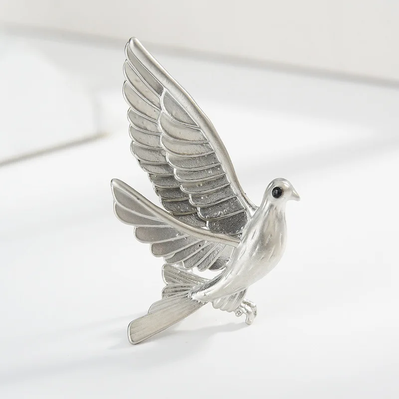 Женские металлические броши в виде голубя мира золотой и серебряный цвет корсаж