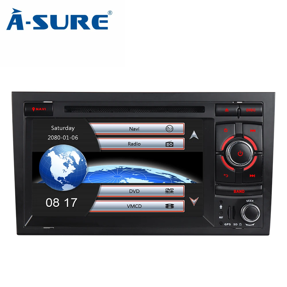 A-sure 7 дюймов радио Автомобильный gps dvd-плеер для Audi A4 2002-2007 S4 RS4 с 3g SWC RDS DAB + задний USB