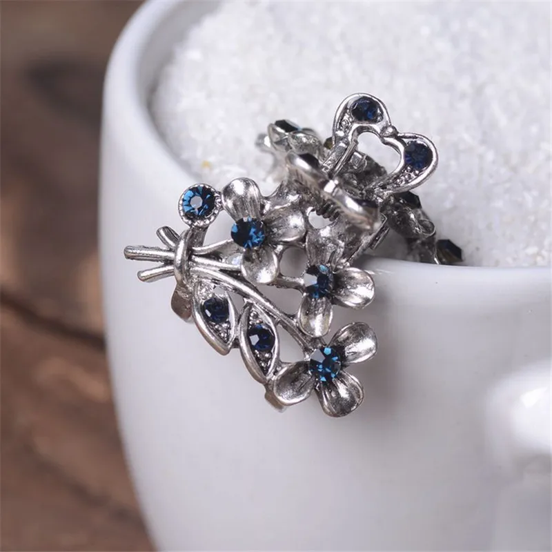 Новая цветная маленькая заколка для волос с кристаллами и цветочным орнаментом