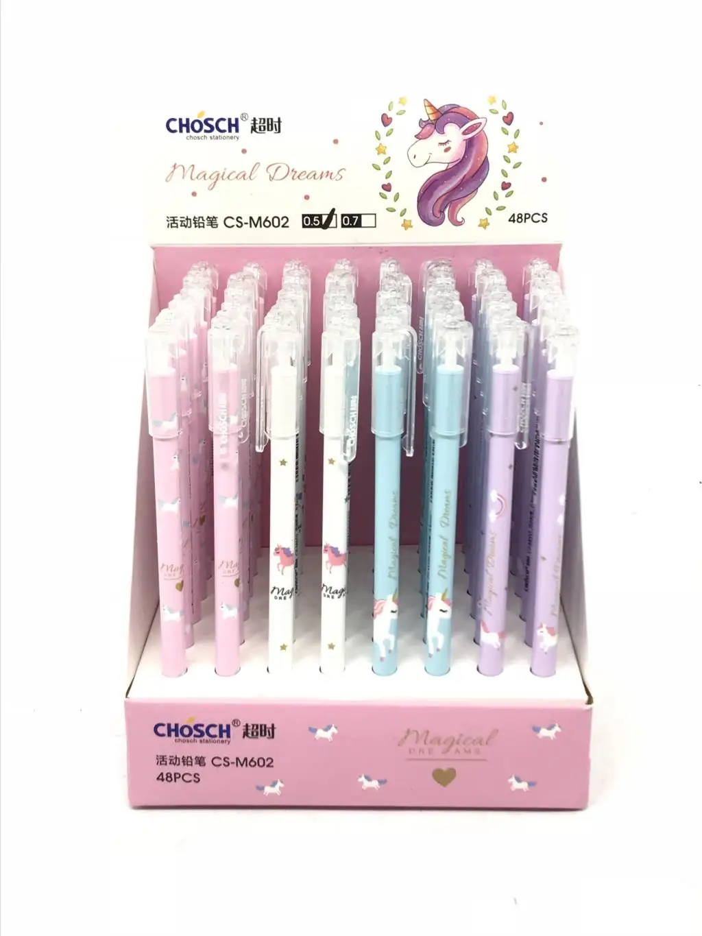 

48pcs/1lot Kawaii Cute Unicorn press Mechanical Pencils School Office Supply Student Stationery Kids Gift Automatic Pencil 0.5mm