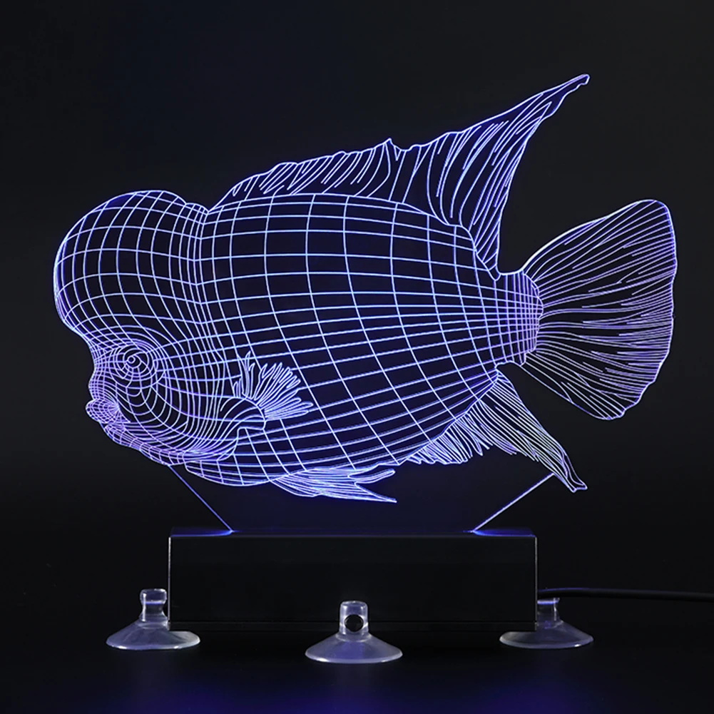 Легкая аквариумная лампа 3D красочная светодиодная прочная подводная