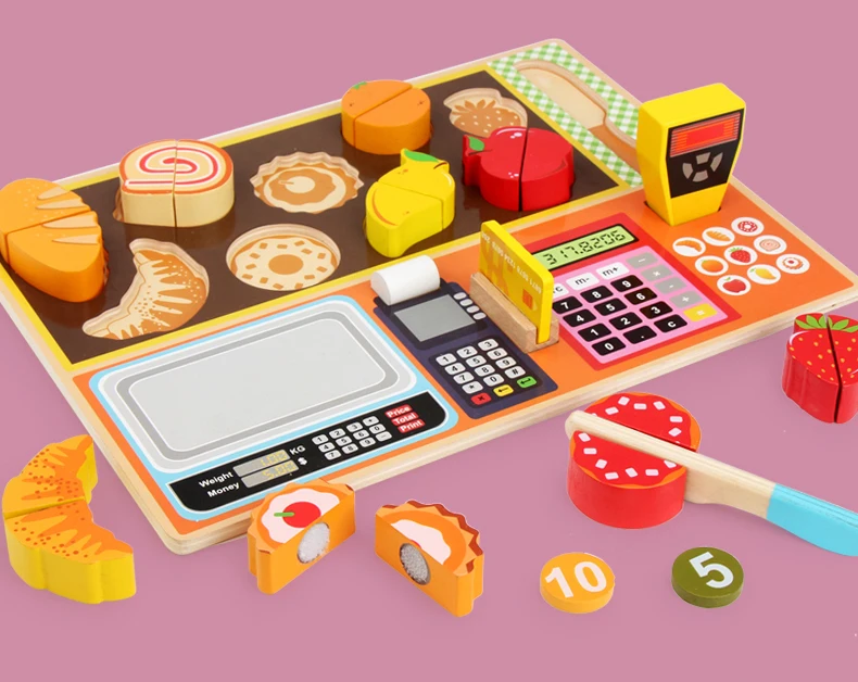 Игрушки для девочек Монтессори, деревянные кухонные игрушки, наборы для резки миниатюрной еды, Детские ролевые игры, Ранние развивающие игрушки для детей, подарок