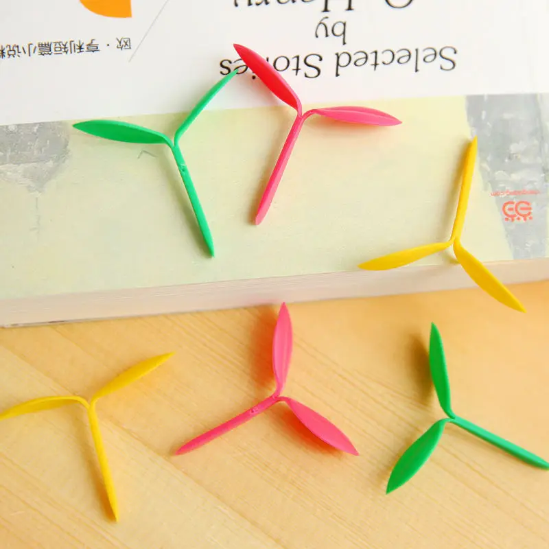 Coloffice 2 шт./компл. маленький свежий мультяшный зеленый лист Милая Закладка