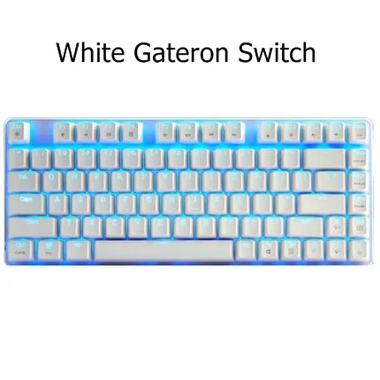 White Gateron Switch Все новые Magicforce 82 ключ USB проводной с подсветкой эргономичная Механическая игровая клавиатура Gateron/Cherry переключатели; Ice-Blue подсветка - Цвет: White Gateron Switch