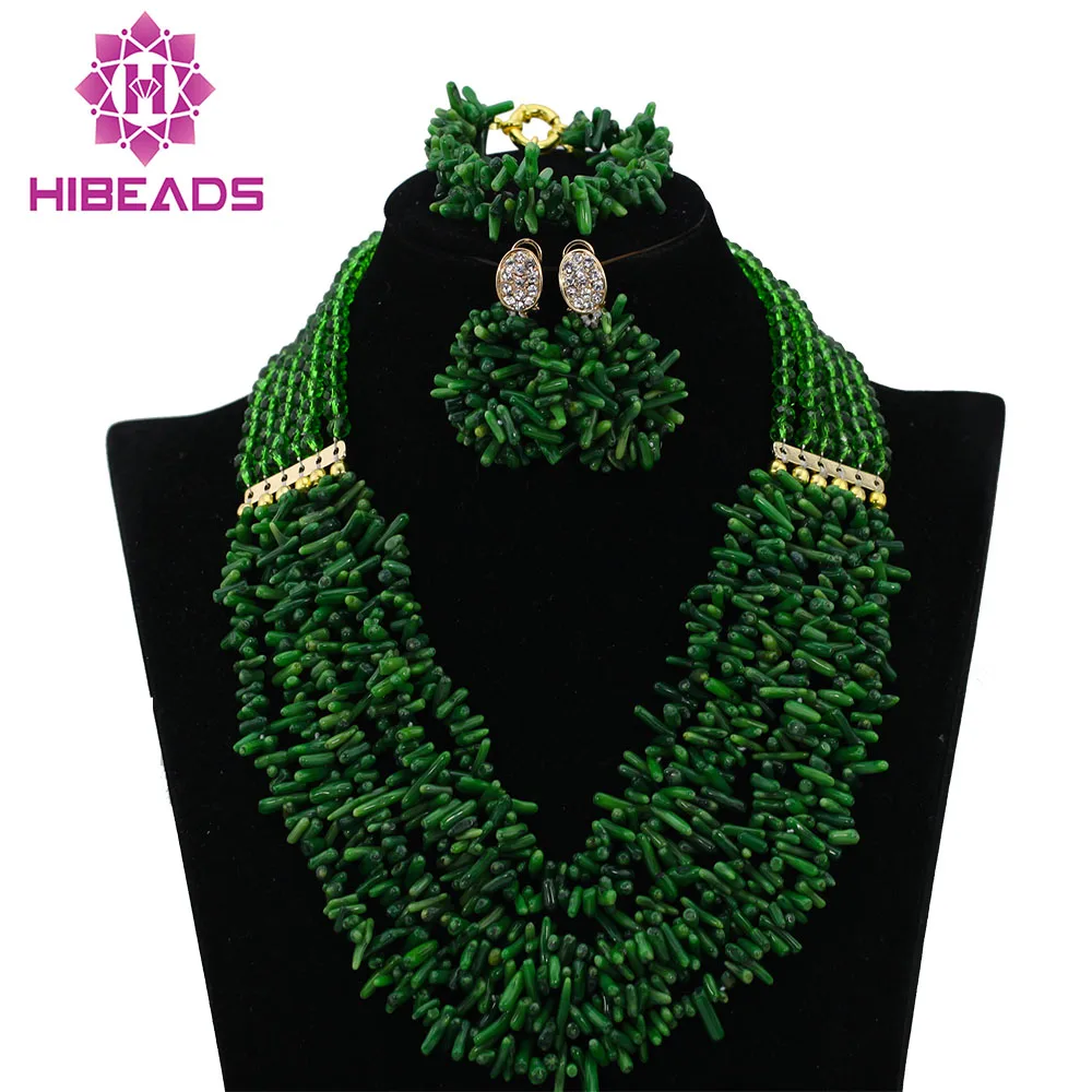 Набор свадебных украшений ожерелье из коралловых бусин в нигерийском стиле