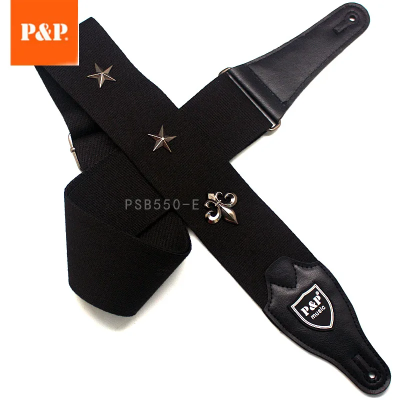 

Factory Direct High-end Guitar Strap Black Cotton Hardware Strap Folk Song Widening 150cm*6.25cm