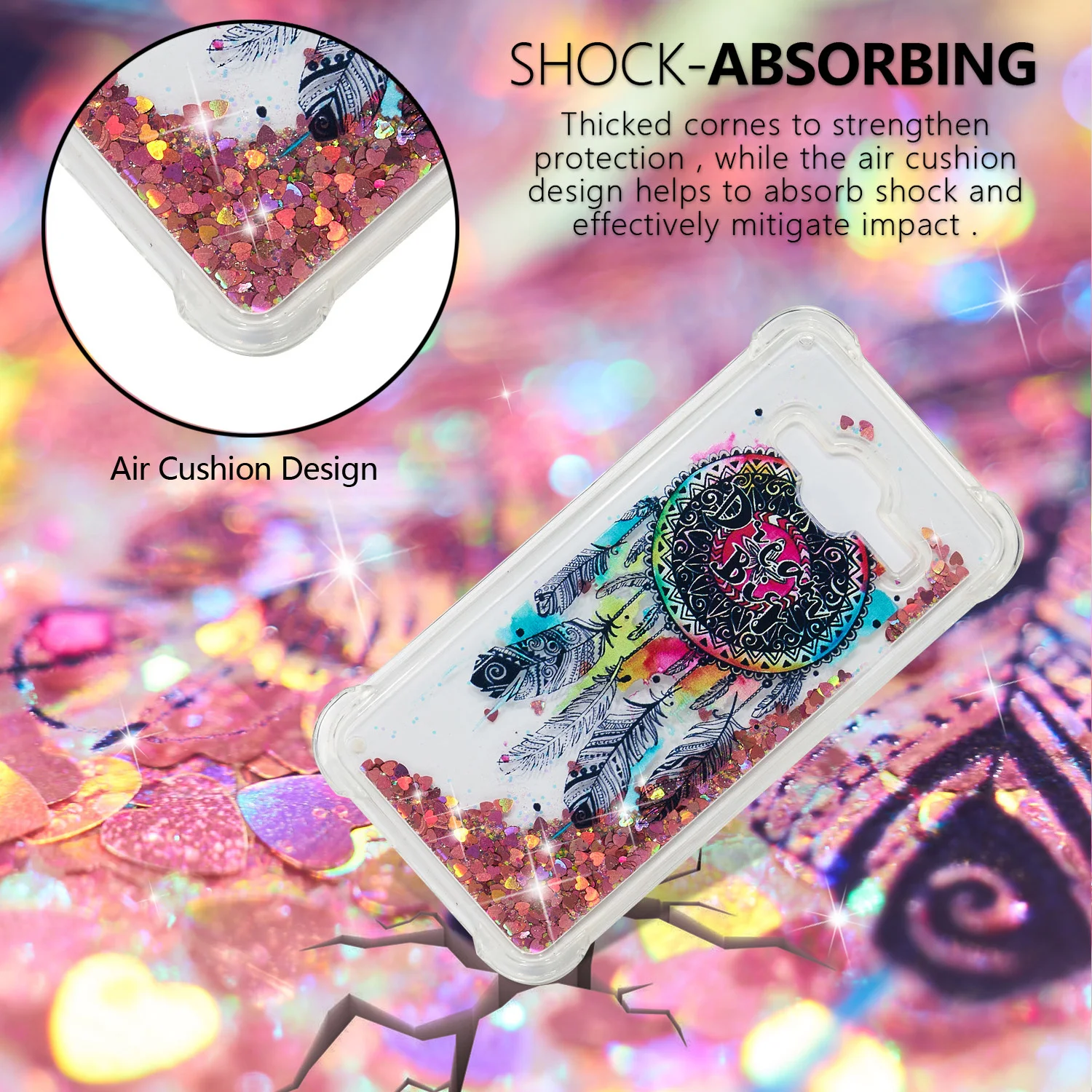 Glitter Cover for Samsung Galaxy J3 2016 J36 SM-J320 SM-J320FN SM-J320F/DS SM-J320H/DS Dynamic Liquid Quicksand Case | Мобильные