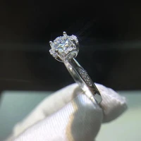 silver ring set round silver moissanitering 1 00ct d vvs luxury moissanite weding ring for women