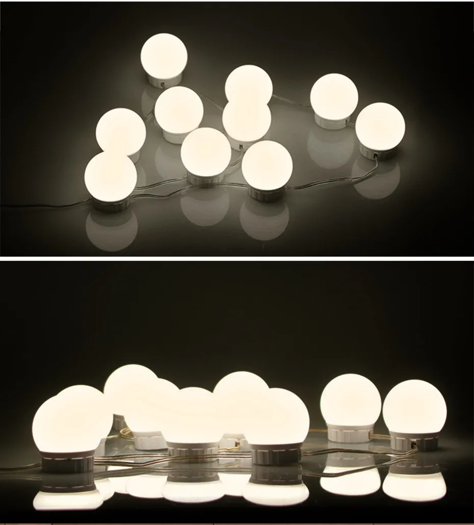 USB Charging Port 6/10/14 Led Light Bulbs For Mirror With Touch Dimmer DC 5V Makeup Vanity Light Mirror Bulbs Table Make-Up Lamp