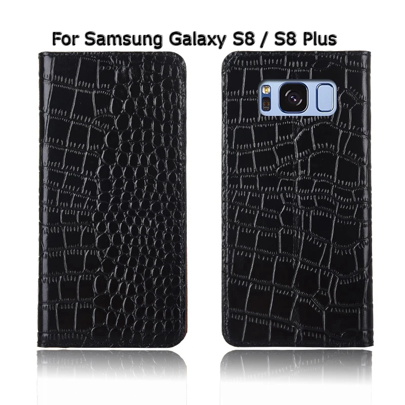 Чехол из натуральной кожи для samsung Galaxy S8, S9, S10, S10e Plus, Lite, Крокодиловая Кожа, откидная подставка, чехол для телефона