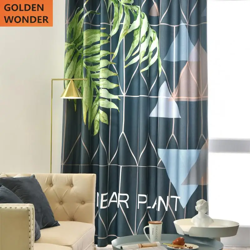 Modern Luxury Geometric Curtains For Living room Bedroom Blackout Long Dark Green Custom Made Finished Product | Дом и сад