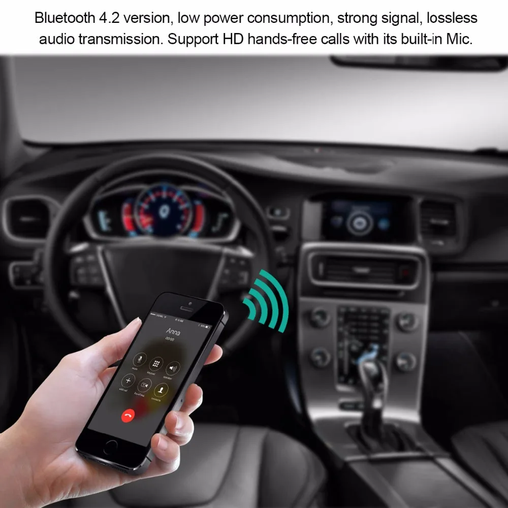 Музыкальный аудио ресивер AOZBZ адаптер 3 5 мм Bluetooth 4 2 перезаряжаемый автомобильный