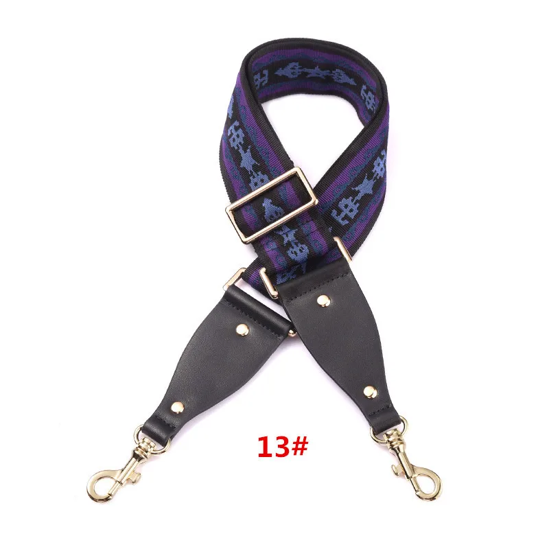 ribbon 13 Gold hook Новая парусиновая сумка с леопардовой лентой и ремешком 120 см, регулируемый цветочный узор, широкий плечевой ремень, кожаная сумка, аксессуары в диком стиле - Цвет: ribbon 13 Gold hook