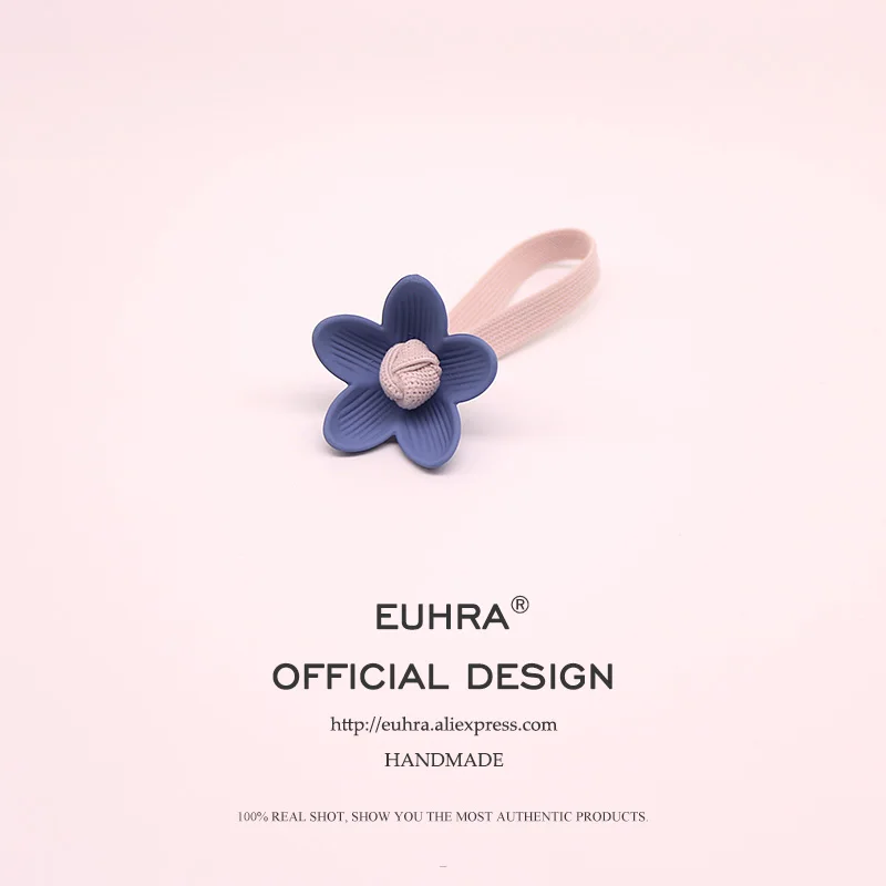 EUHRA, 6 цветов, эластичные резинки для волос, резинки, базовый лепесток лотоса, высокая эластичность, для женщин и девушек, плоская лента для волос, резиновые аксессуары для волос - Цвет: Color 4
