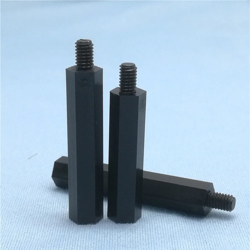 Black 20 шт. 50 шт. M2/M2.5/M3/M4* L+ 6 мм резьба черный Расстояние Винт пластик для PCB Материнская плата фиксированная нейлоновая стойка-распорка - Цвет: Black