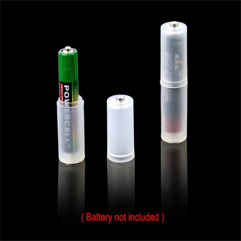 Пластиковый адаптер для батарей прозрачный белый ААА в AA Размер 4 шт. чехол