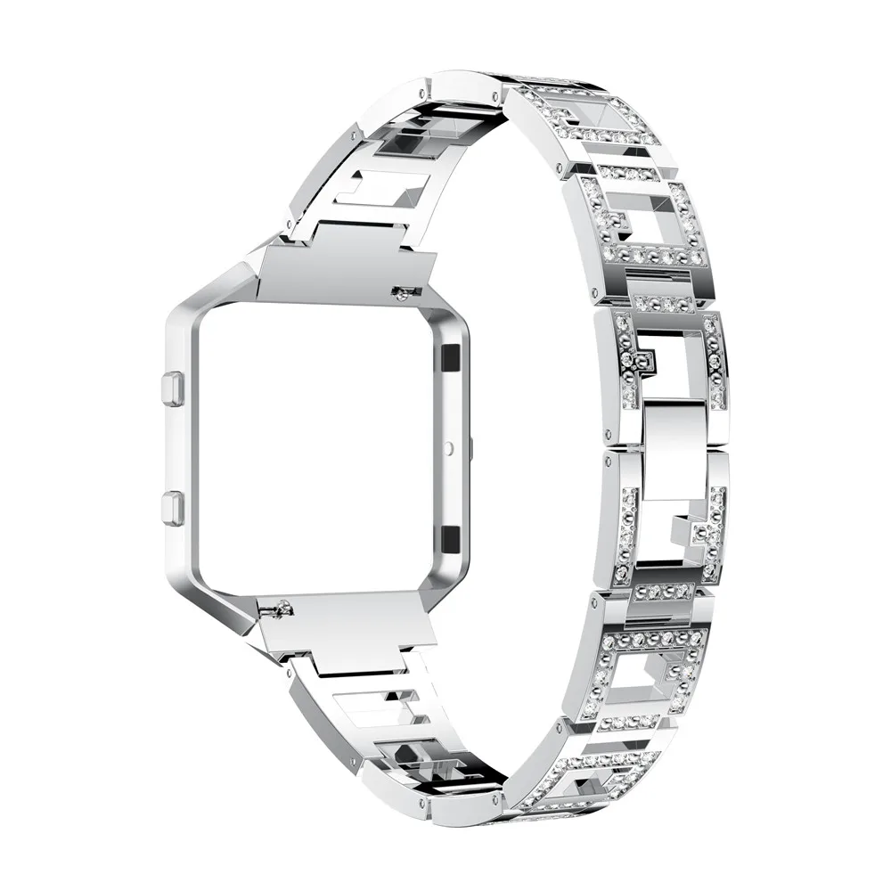 Умный браслет 23 мм для Fitbit Blaze сплав стальные часы полосы умные аксессуары горный хрусталь браслет ремешок с металлической рамкой чехол