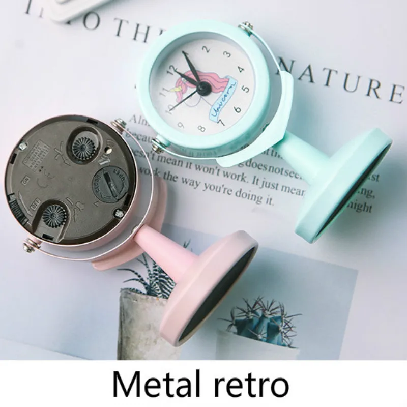 Современный ЖК будильник Единорог немой металлический Ретро милый маленькие