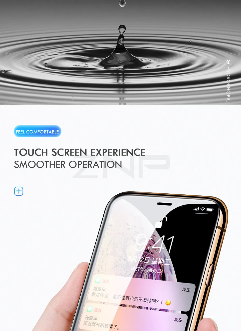 ZNP 15D закругленные края полное покрытие экрана протектор стекло на iPhone X XS Max XR протектор экрана для iPhone Xs X стеклянная пленка