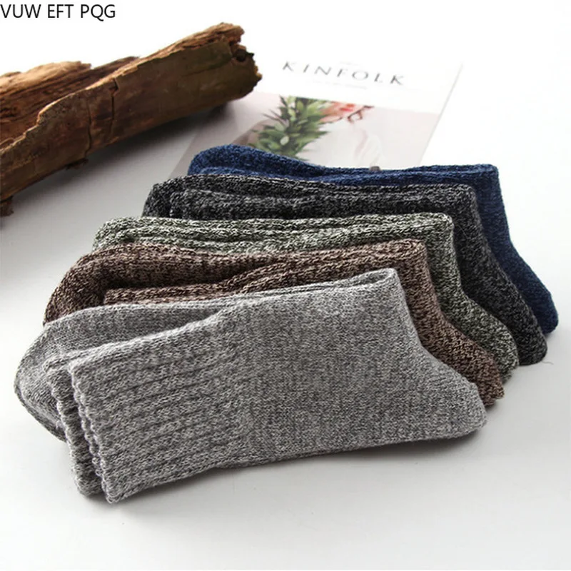 Men's Socks Autumn and Winter New Fashion Business Rabbit Hair Warm Sock men gift
