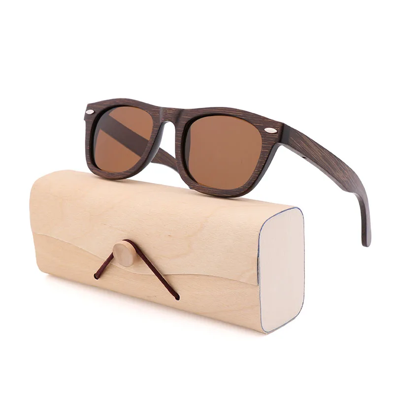 BrownWoodPeelBox Модные мужские и женские солнцезащитные очки чистого бамбука ручной работы, дерева, бамбука, рисовых ногтей очки поляризационные glassesdrivingsungla - Цвет линз: BrownWoodPeelBox