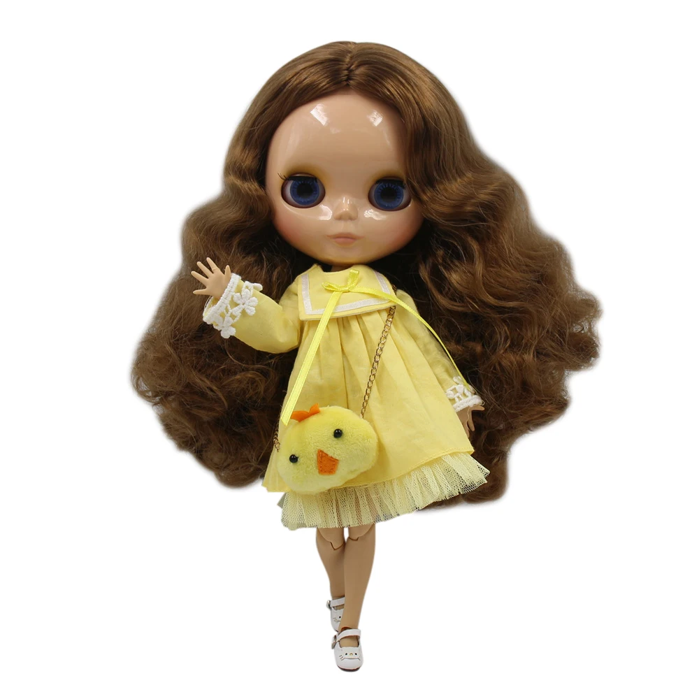 Ледяной DBS Blyth кукольные загорелая кожа шарнирное тело глянцевый каштановые