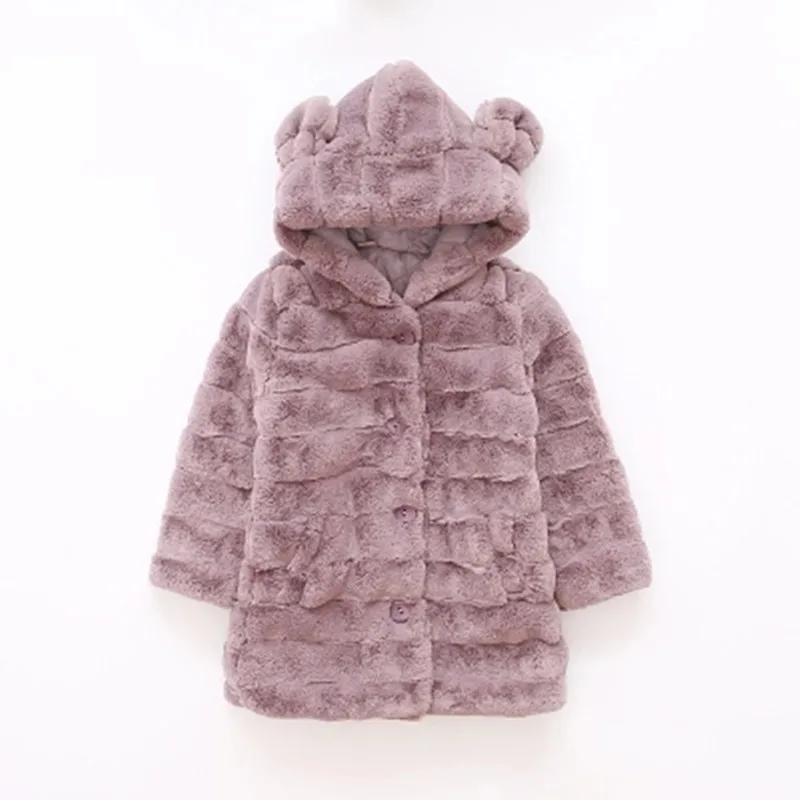 Girls Winter Coats 2019 Baby Hooded outerwear Thick Fluff Warm Coat Children Clothes Kids Velvet Outerwear | Детская одежда и