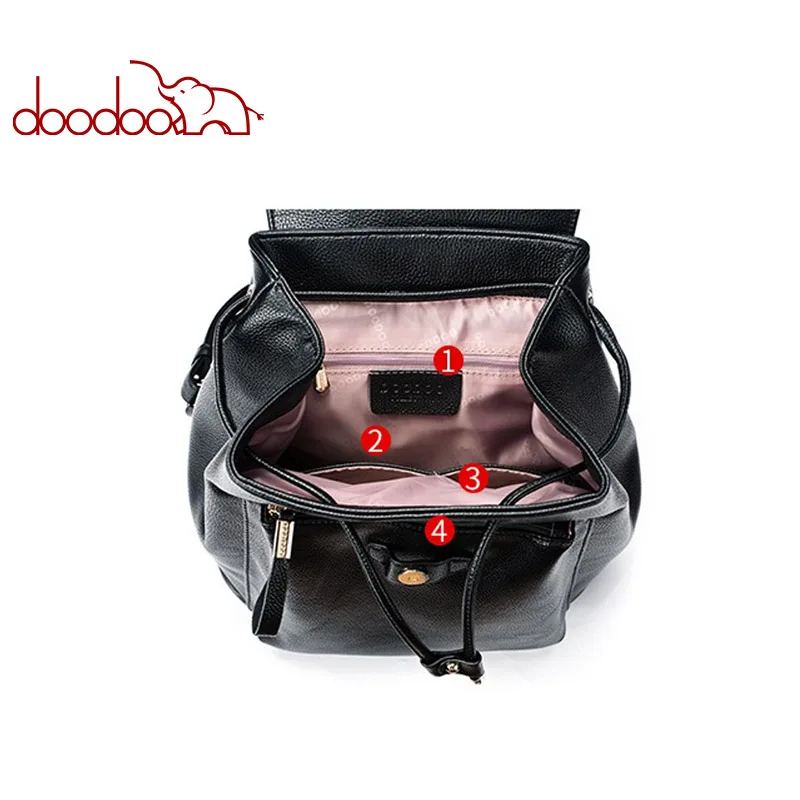 Рюкзак DOODOO Женский из искусственной кожи|fashion leather backpack|leather backpackleather fashion backpack |