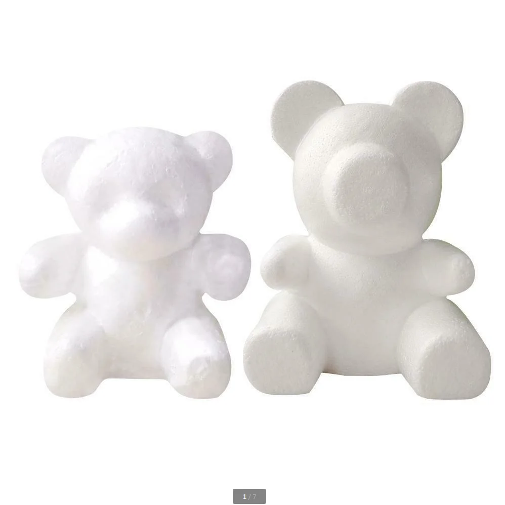 1pcWhite foam rose bear креативный цветок ручной работы DIY bubble подарок на день Святого