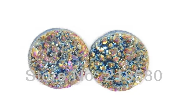 

H-DCB21 25pcs Mystical Rainbow Titanium Quartz Round Drusy Druzy Cabochon Beads 8mm 10mm 12mm 14mm 16mm 18mm 20mm 25mm 30mm